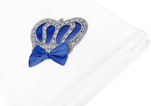 Royal Blue Crown Jewels Swaddle Blanket for Newborns