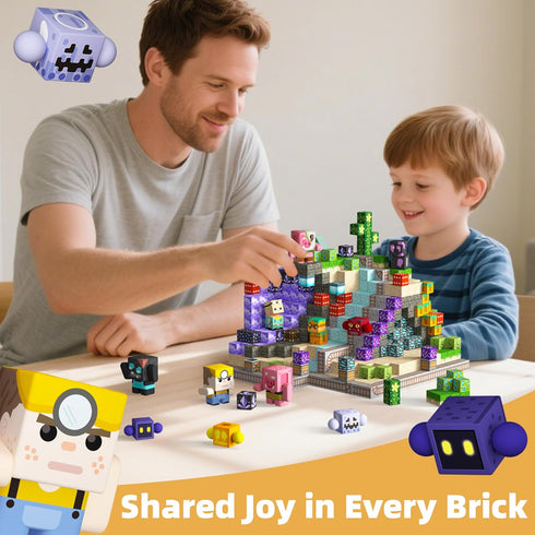 108pcs Set, GobiDex Magnetic Blocks with Action Figures, Interactive Role-Playing Magnetic Building Toy Toddlers STEM