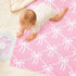 Cozy 30 40 Inches SmoothNovelty Pink Bow Knit Swaddle Blanket for Girls, Cotton Soft Lightweight Receiving Swaddle Crib
