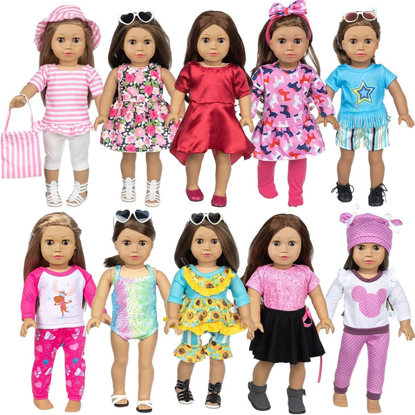 BDDOLL 23 Pcs 18 Inch Girl Doll Clothes and Accessories for 18 Inch