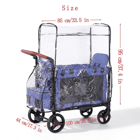 W2 W2, SeedFuture Raincover for Stroller Wagon, Rain Cover Compatible with WONDERFOLD Waterproof, Windproof, Protect