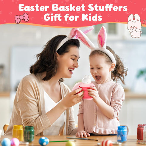 QBvuj Easter Bunny Pop Push Game,Easter Basket Stuffers,Sensory Pop Fidget Toys for Kids with Autism,Easter Egg Fillers