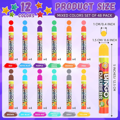 148 Pack Set 100 48 Set Crtiin Game Cards and Dot Daubers Includes Bingo Cards and Dot Markers Supplies Calling Card