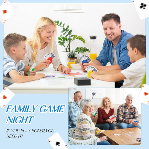 4 Pcs Kids Card Holders, Playing Card Holder for Kids, Plastic Tray for Adults, Happy New Year Family Card Game