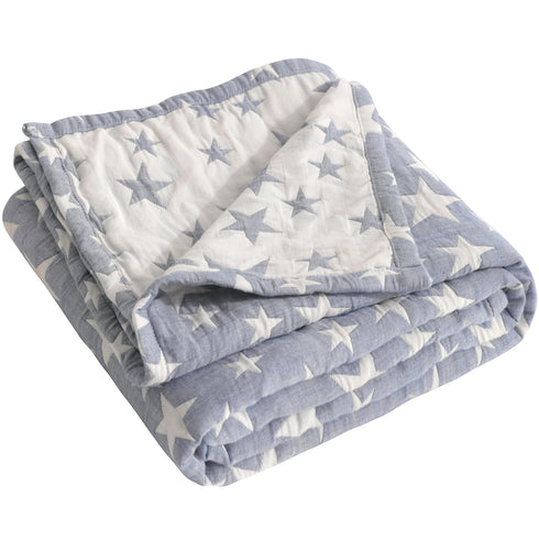 NTBAY 3 Layer Oversized Muslin Cotton Toddler Blanket, 45x60 Inches Jacquard Reversible