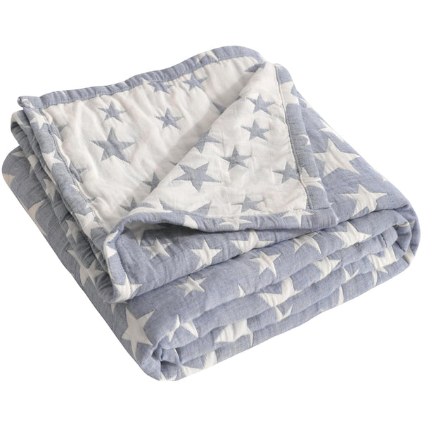 NTBAY 3 Layer Oversized Muslin Cotton Toddler Blanket, 45x60 Inches Jacquard Reversible