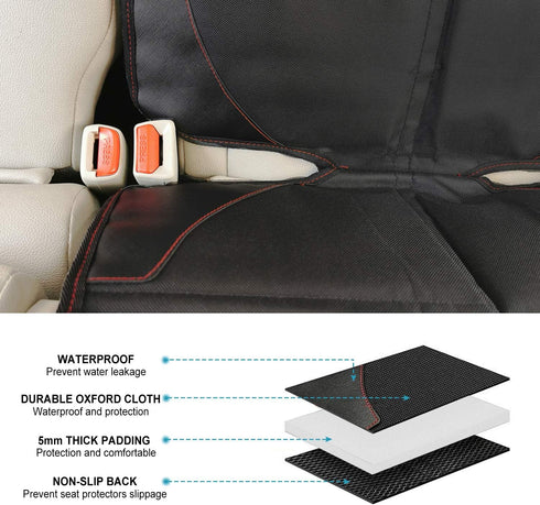 MORROLS 2 Pack Car Seat Protector, Carseat Protector with Thick Padding, Baby/Pets for Child Car Seat-Mesh