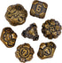 Metal Dice Set D&D, 7-Die DND Dice with Gift Bag for Dungeons and Dragons Role Playing Games (Antique Gold)
