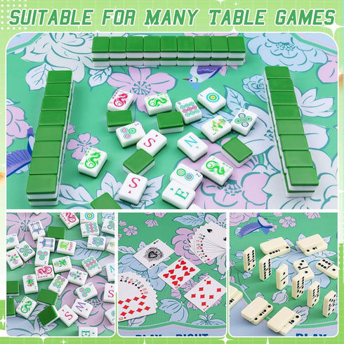 31.5 31.5 Soulchen Blue and Green American Mahjong Mat with Rules for Table, No Creases, Ships Rolled, x Non-Slip Noise