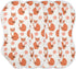 decor gift 4 Pack 22x11in Cotton Newborns Burp Cloths Easy Care Feral Fox Lollipop Off White Orange wash Cloths