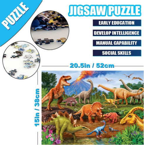 Anguis 500 20.5 15 Inch 500 500 Piece Puzzles for Adults Jurassic x Piece Jigsaw Puzzles for Adults Dinosaurs Puzzles