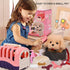 G.C 13Pcs Interactive Stuffed Dog Toys for Kids Girls - Walking Barking Plush with Carrier & Accessories Playset