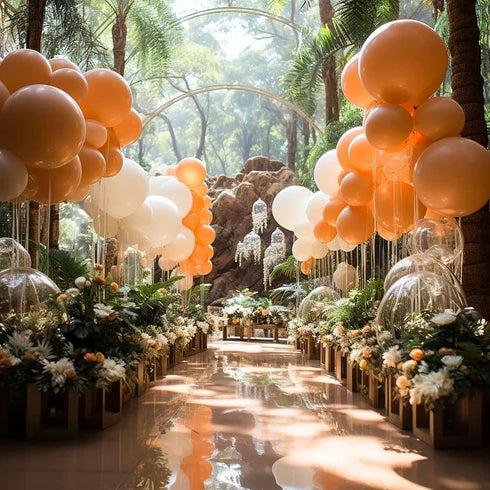 KALOR Orange Balloons, 100 Pcs 5 Inch Mini Matte Latex Balloons for Birthday Decoration, Wedding Party, Baby Shower