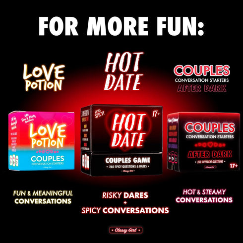 260 2 Classy Girl Hot Date Couples Game for Adults - Spicy, Fun Questions & Dares for Romantic Nights & Deep
