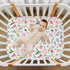 CaTaKu Crib,27"x 39" Baby Crib Sheets Tulip Wildflower Butterflies Mini Crib Sheets Fitted for Girls Boys,Neutral Soft