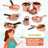 CP Toys 13 Set 3 Piece Plastic Copper Look Cookware for Pretend Kitchen Play for Ages Years and Up