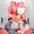 KatchOn Pack of 12 Rose Gold, White Pink Heart Balloons - 18 Inch Heart Shaped Balloons for Love Decorations
