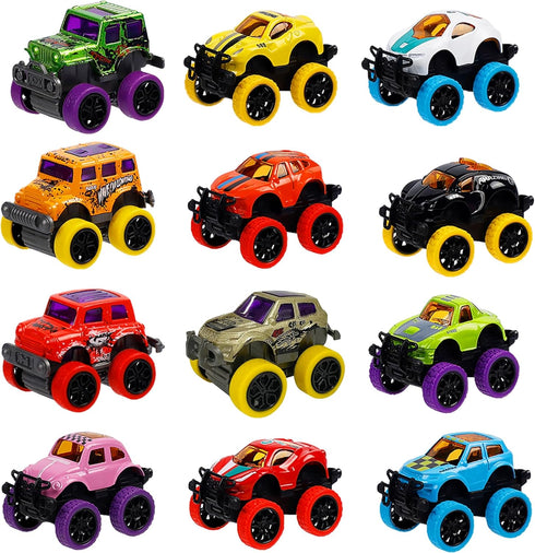 Set 12 3-6 Pullback 3-6 WATERGLIDE of Pull Back Cars for Year Old Boys, Easter Eggs Filled with Monster Vehicles Toys