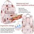 Backpack, Backpack Backpack Diaper Bag Baby Girl Diaper Bag for Mom, Large Pink Floral Diaper Bag for Girls, Waterproof