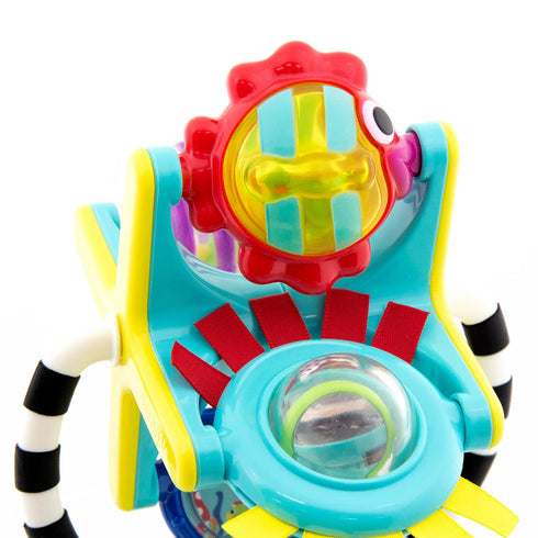 2-in-1 6+ Sassy Fishy Fascination Station Suction Cup High Chair Toy, Developmental Tray Toy for Early Learning, Ages