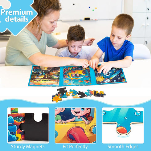 Jeacirio 3-5, 20-25-30 Space Ocean Train Magnetic Puzzles for Toddlers, Ages Pieces, Travel Jigsaw Puzzles, Preschool