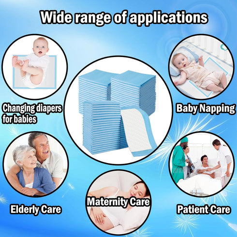 smilixin 100 Pack Pad,13 x18 Disposable Changing Pad,Baby Incontinence Changing Pads,High Absorbent Breathable