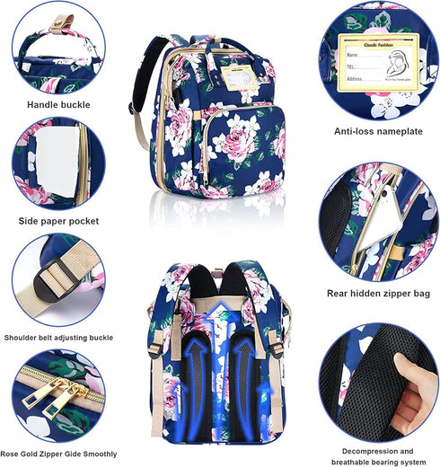 Backpack 3 1 GurZinn Diaper Bag with Changing Station, Foldable for Bady Toddler, in Large Capacity Newborn Essentials