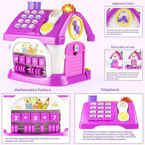 Marstone Montessori Toys for 1-2 Year Old Girls, 8 in 1 Multi-Functional Learning House