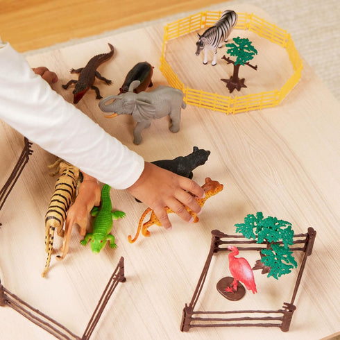 Terra by Battat – 60 Pcs Jungle World Animal Playset, Educational Toys for 3+ Year Old Kids, Realistic Animal Figurines