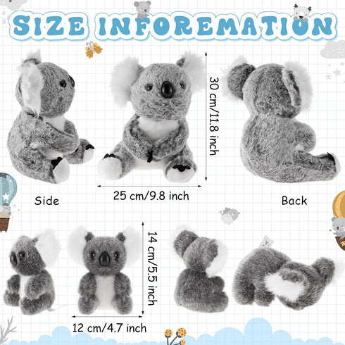 5 11.8 Inches 5.5 Inches Meooeck Pcs Koala Bear Stuffed Plush Animal Mum Koala Plush Toy Doll Toy Gift for Birthday