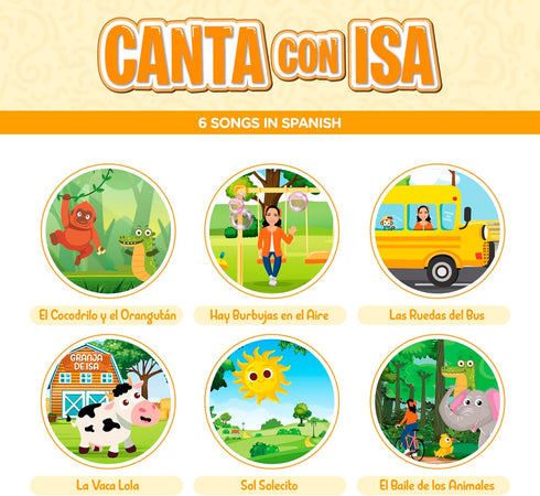 Aprende Peque 14 6 Musical Sound Book for Toddlers | Canta con Isa: Mis Canciones Favoritas | Interactive Spanish Music