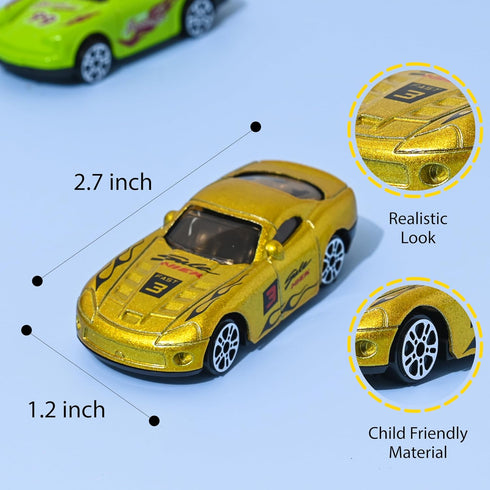 Big Mo's Toys Transport Car Carrier Truck, with 6 Stylish Metal Racing Cars & Carrying Case