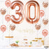 KatchOn Rose Gold 30 Balloon Numbers Set - Giant 40 Inch | 30th Birthday Decorations for Women with Confetti Balloons
