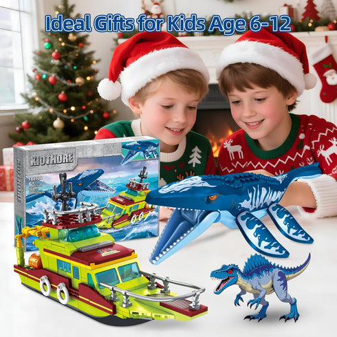 3 1 Set 6-12 kiothdre in Ocean Explorer Dinosaur Building Compatible with Dinosaur Park World, City Boat Ship