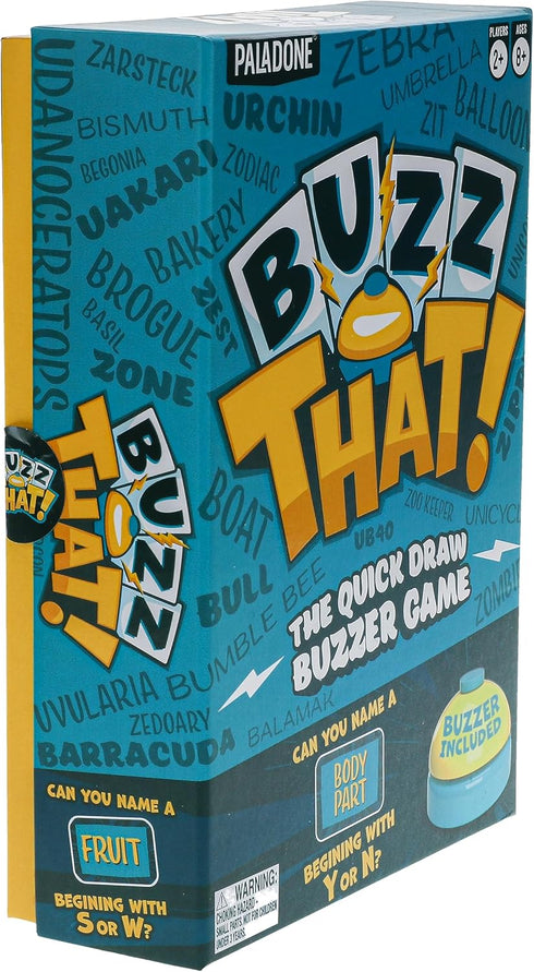 Paladone Buzz That, Fast-Paced Word Game for 2+ Players, Comes with Fun Gameshow Buzzer