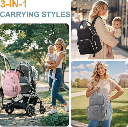 Backpack, Backpacks, MOONBABY Diaper Bag Baby Diaper Bags with Portable Changing Pad and Pacifier Case, Multifunctional