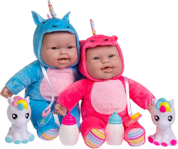 JC Toys Lots to Cuddle Babies 12-inch Small Soft Twin Baby Dolls