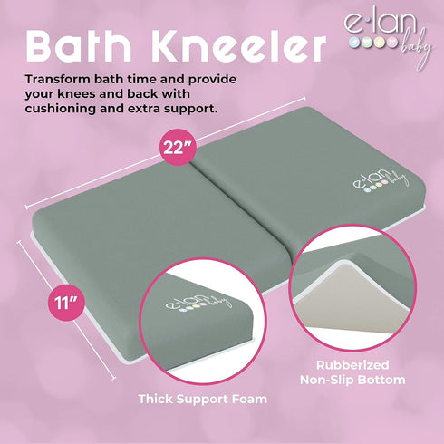 Elbow Set 4 Comfortable Baby Bath Kneeler and Rest Pad - Kneeling Pad Bath Mat with Toy Organizer Pockets,Non-Slip Baby