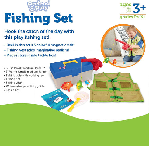 Learning Resources Pretend & Play Fishing Set - 11 Pieces for Ages 3+, Toddler Toys