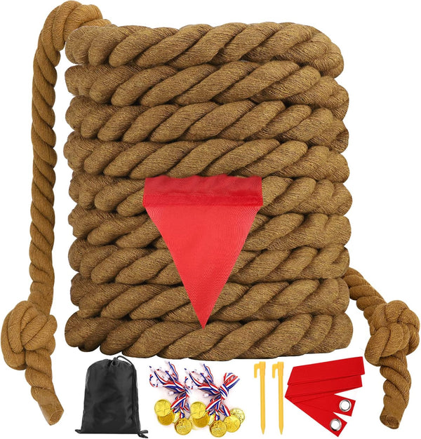 Outdoor Tug of War Rope for Kids and Adults - 20FT for Family Reunions, Birthday Parties, Team Building