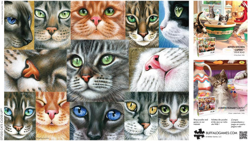 Buffalo Games - Irina Garmashova-Cawton - Cats Close-up - 750 Piece Jigsaw Puzzle for Adults | Perfect for Game Nights,