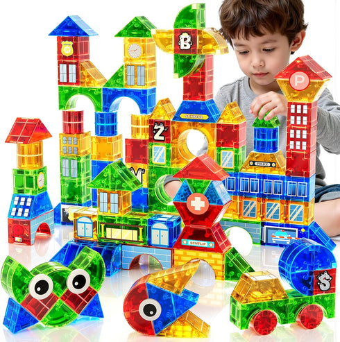 3-5, 115 4-8, 3-5 Magnet Toy for Toddlers Pieces Magnet Building Toys for Kids Preschool Educational Christmas Birthday