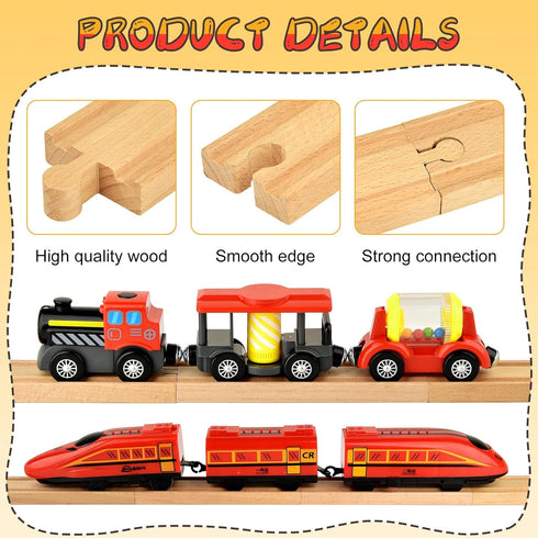 24 6 Inch Set Mototo PCS Wooden Train Track Straight Pieces Wooden Train Track Accessories Wood Railroad Expansion