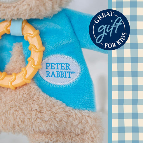 Kids Preferred Beatrix Potter Peter Rabbit Flat Sensory Blanky Interactive Baby Teether Toy with Crinkle Sounds, Soft