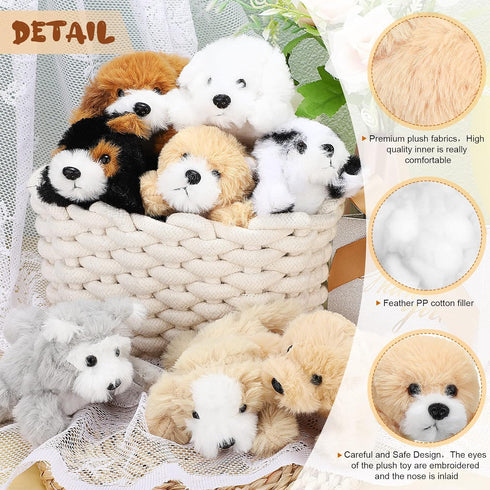 8 5 Inch Sumind Pcs Christmas Dog Stuffed Animals Bulk Assorted Cute Stuffed Puppy Dogs Small Animal for Xmas Holiday