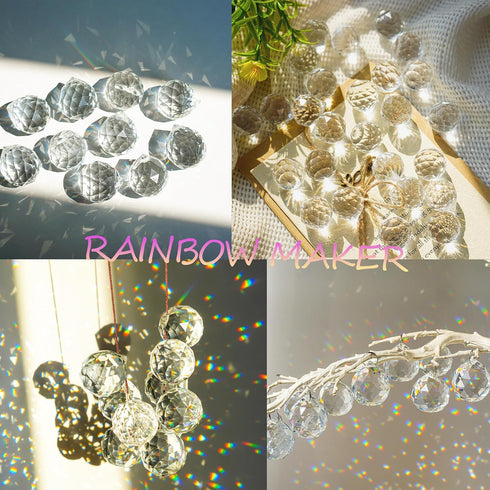 13pcs 2026 (20mm/30mm/40mm) Clear Crystal Ball Hanging Ornaments for Window Chandelier Parts Hanging Prisms