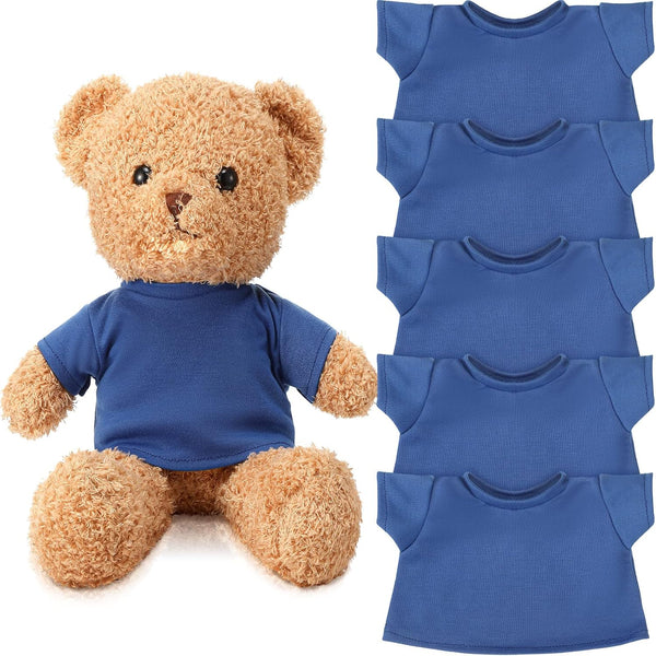 Skylety 6 Pcs Bear Clothes Basic Tee Shirt for 14-18 Inch Stuffed Bears Doll (Blue)