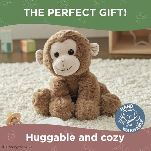 Bearington Giggles Monkey - 10.5 Inch Monkey Stuffed Animal, Big Plush Monkey