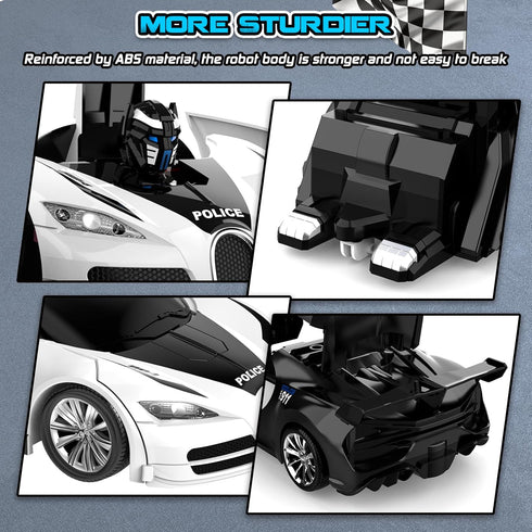 360 2.4GHZ, Remote Control Car, One-Click Becoming Robot Transforming Toys Car for Boys, Smooth Deformation, Demo Mode