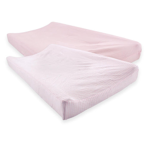 Touched by Nature Unisex Baby Organic Cotton Changing Pad Cover, Barely Pink,